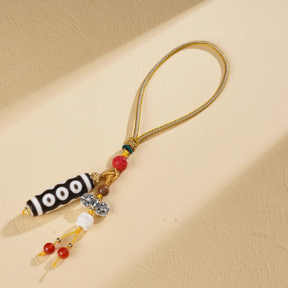 云丹拉姆丨至纯黑白五眼瑙挂件多样性发其一