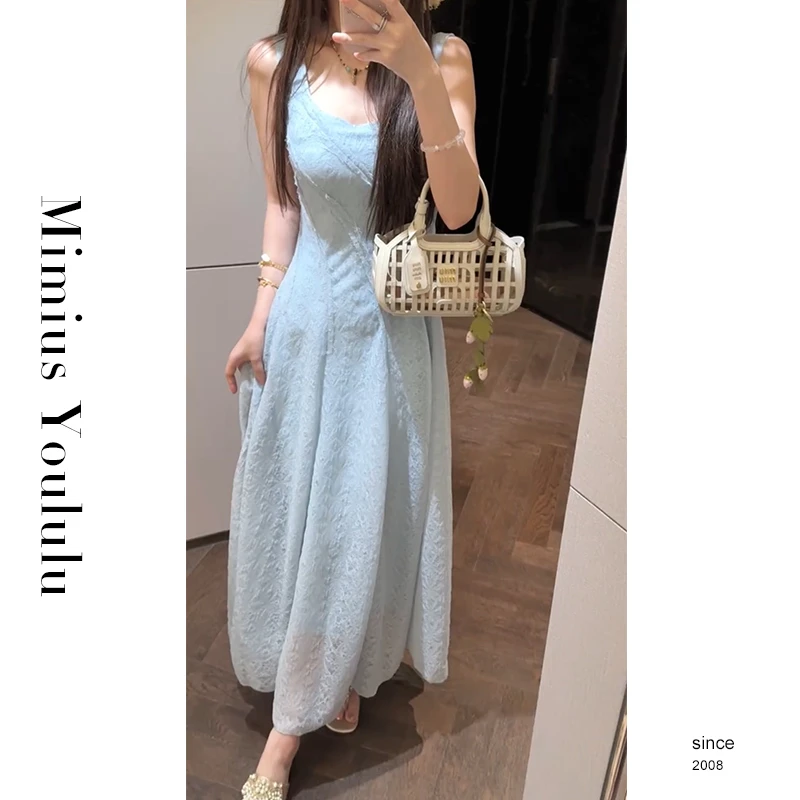 【mimius】喵喵 人鱼公主～立裁肌理感掐腰无袖连衣裙 G05213