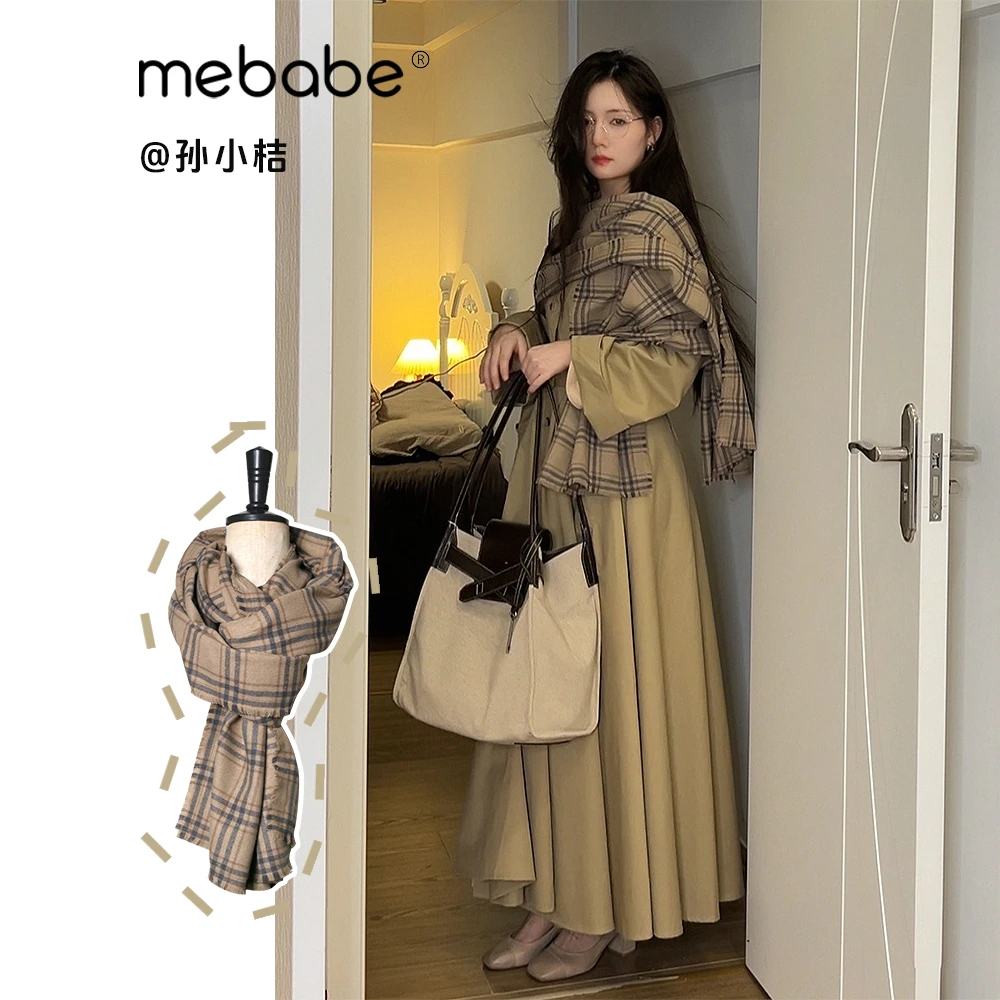 孙小桔《做旧格子围巾》超爱的格子秋冬百搭围巾25DK6265