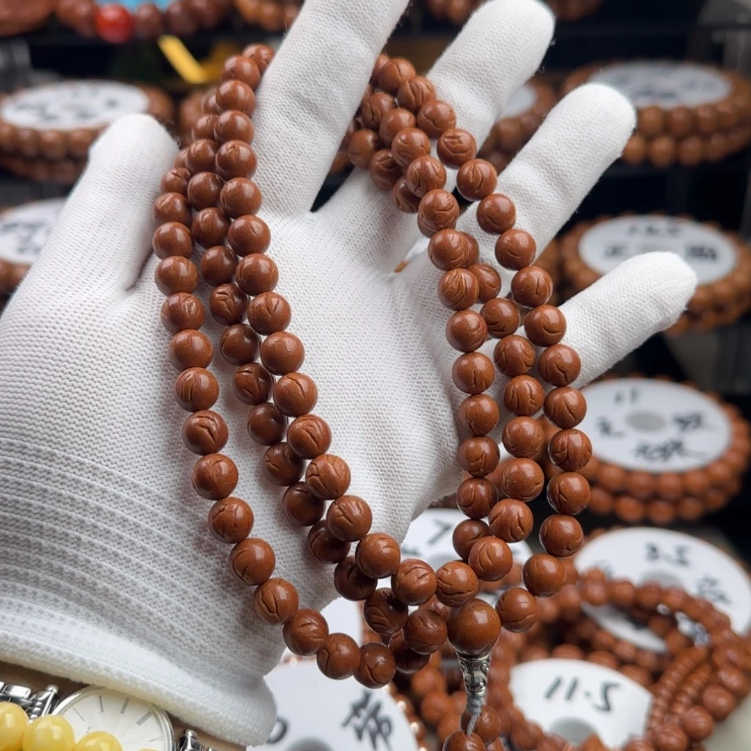 手串桃核龙纹桃核正圆光珠脖挂