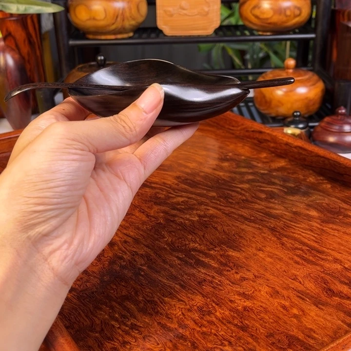 贡木紫光檀茶则茶拨