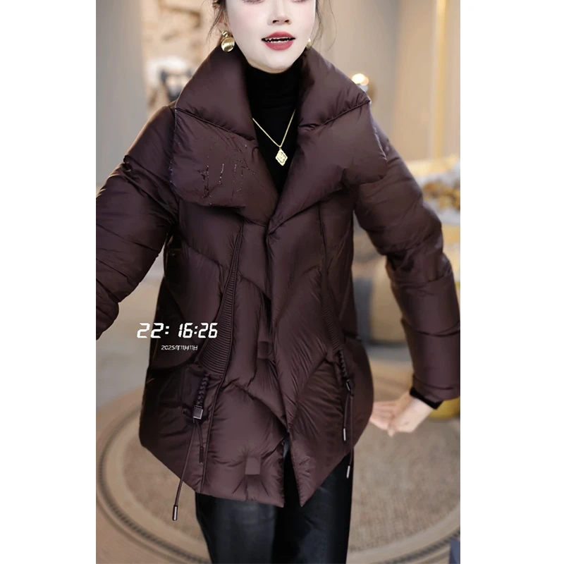 韩版羽绒服时尚女装2025年冬季新款气质显瘦加厚保暖白鸭绒外套