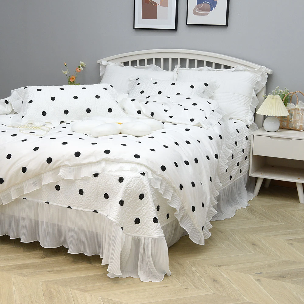 妙轩 纯棉四件套夹棉床盖床笠床单床上用品家纺全棉被套双人保护