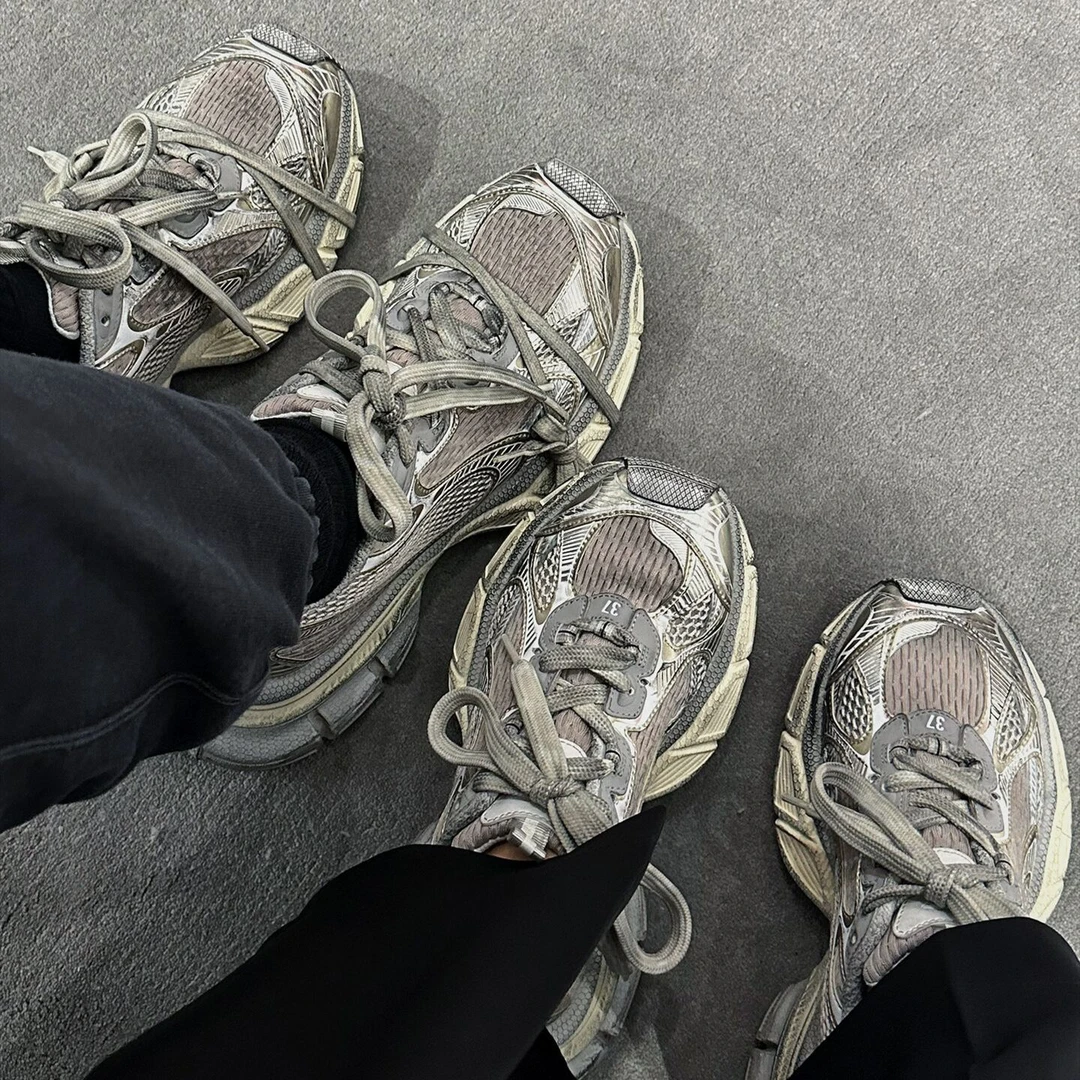 【做旧】纯原3XL老爹鞋厚底增高休闲运动男女情侣鞋潮鞋做旧ins四季