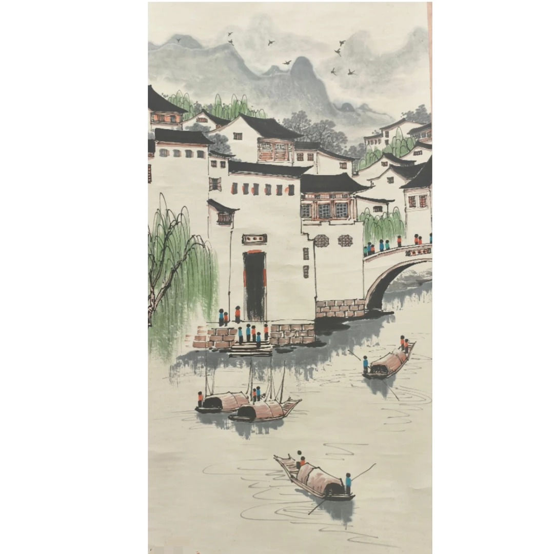 吴gz款 风景立轴图 136*67约8.2平尺