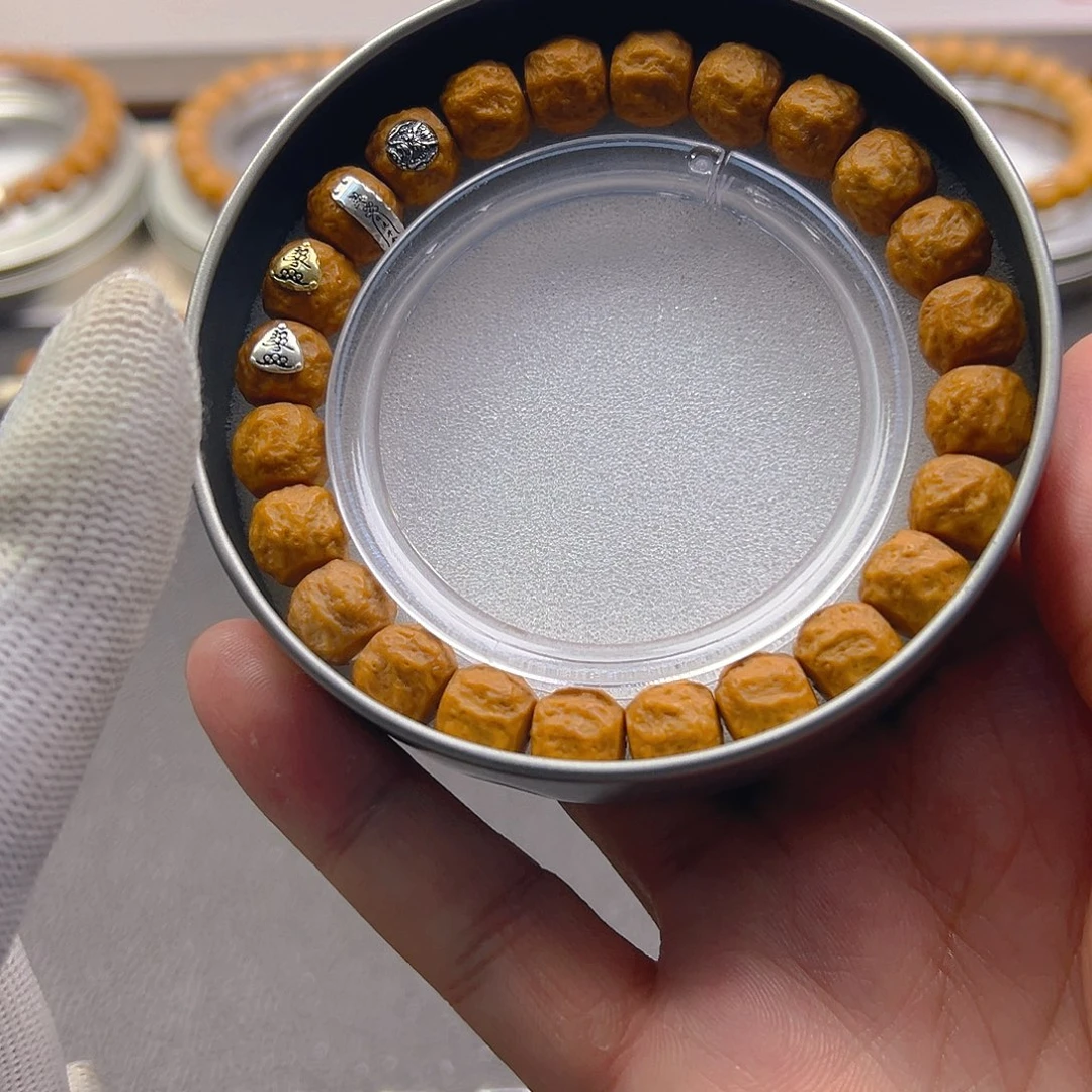 猴头核桃手串龙蛇之变四标925银全品无暇