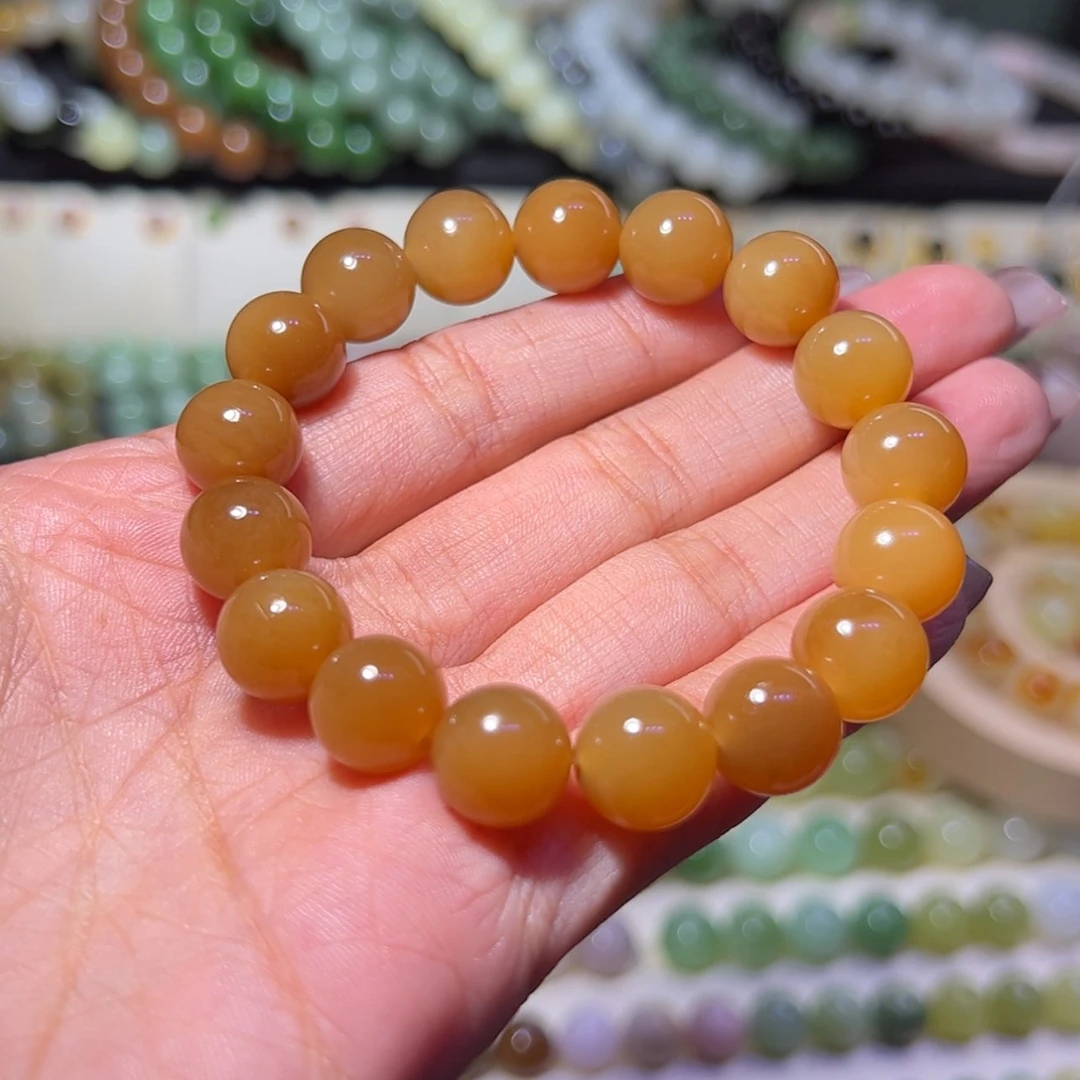 【闪购商品】和田玉（糖玉）手串未镶嵌新疆且末黄金糖手串11mm