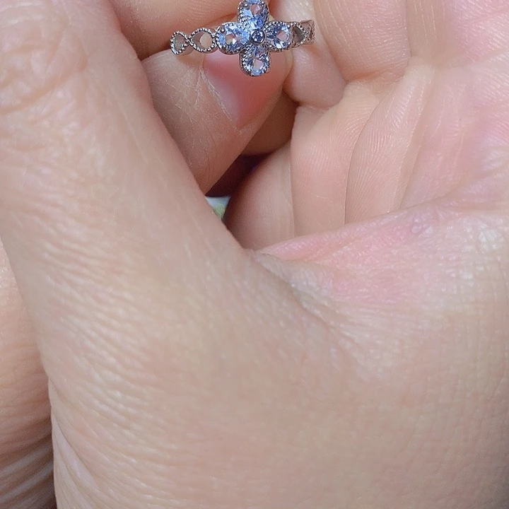 海蓝宝石戒圈银S925镶嵌飞**猫