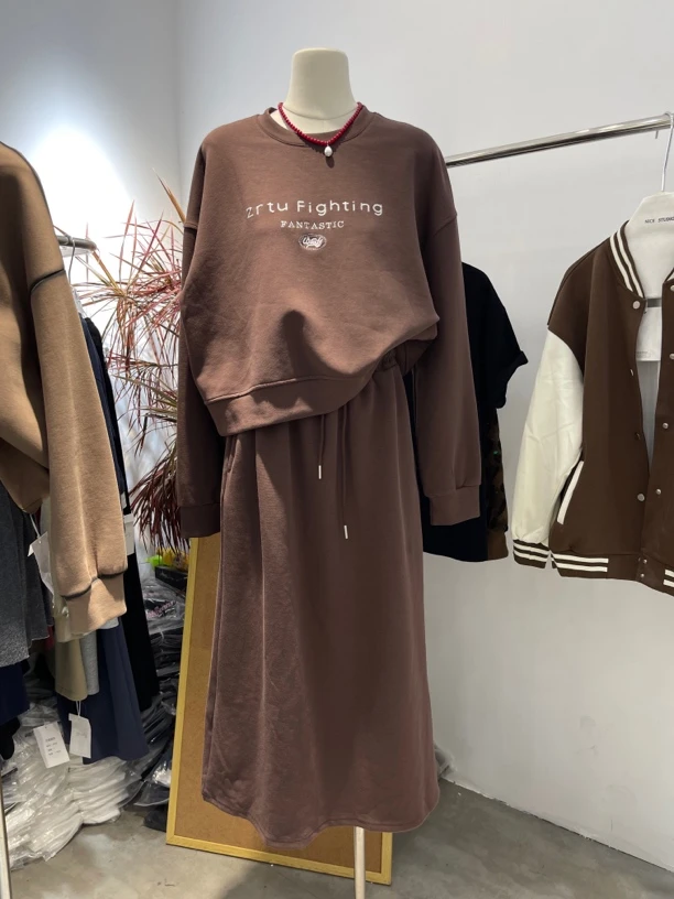 衣越#4119春季套装半身裙+卫衣，衣长：50cm，裙长：85cm