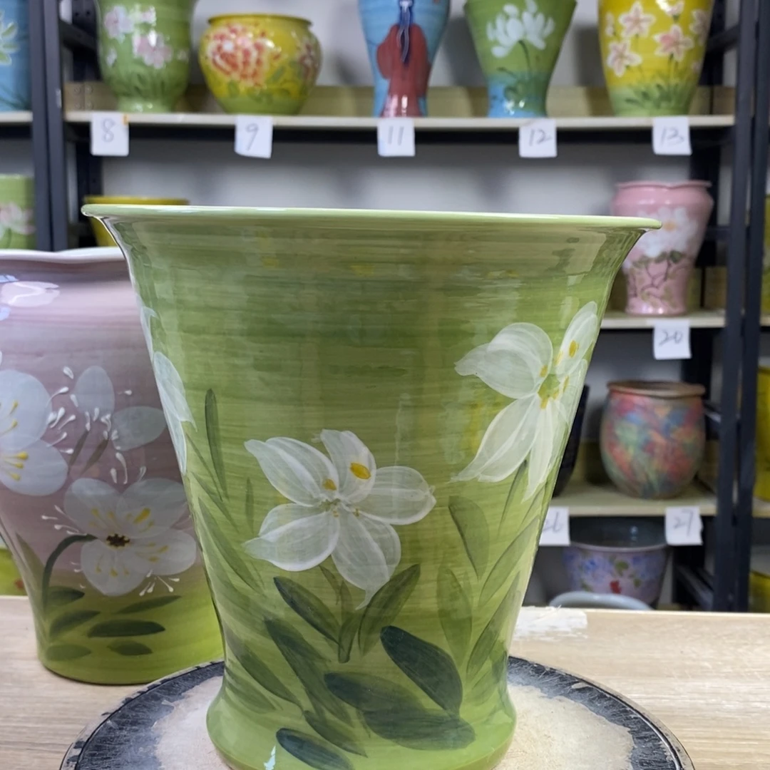 景德镇手工手绘陶瓷花盆