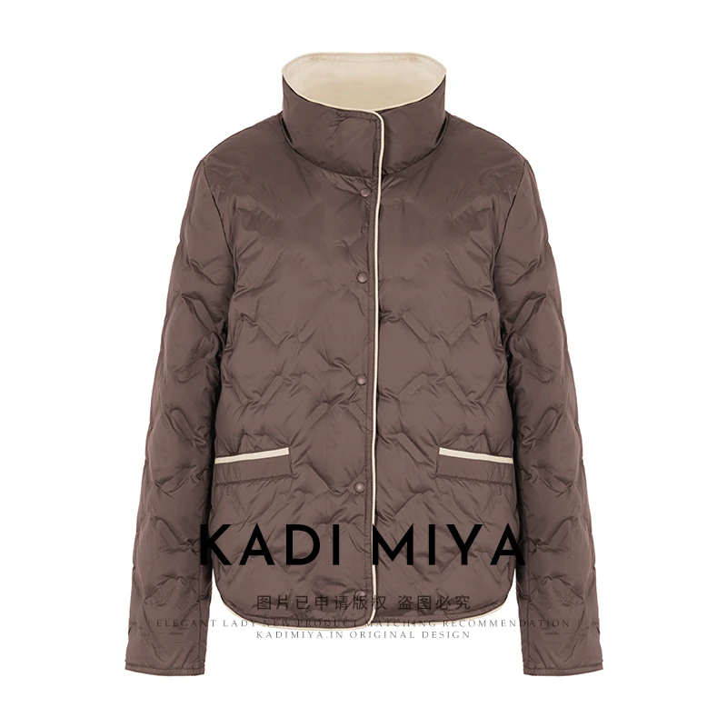 KADIMIYA【芬兰】法式温暖90鸭绒羽绒服绗缝立领廓形百搭外套女
