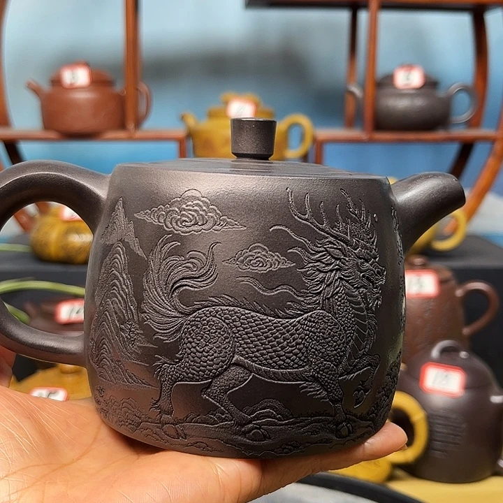 *****紫砂茶壶微瑕不带证书礼盒500cc