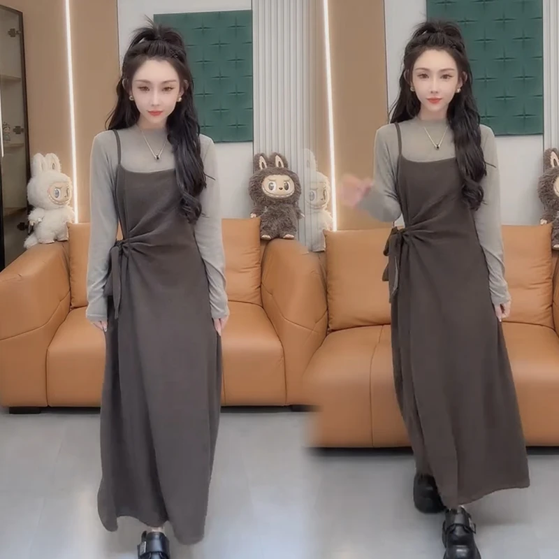 2025秋季新款时尚显瘦气质网红高档套装女百搭宽松大码裙子两件套
