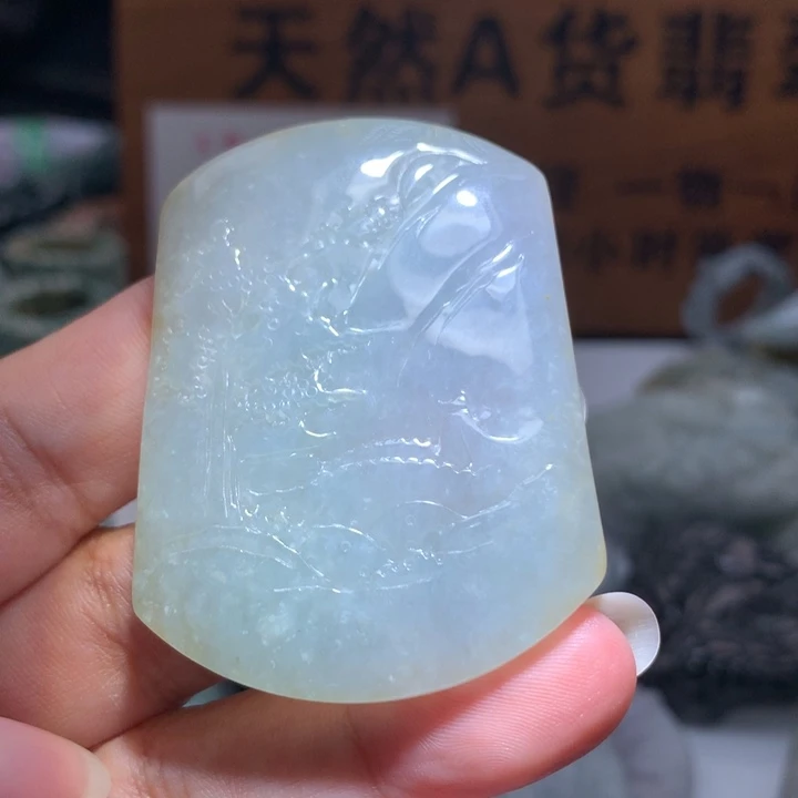 翡翠未镶嵌颈饰保真天然A货翡翠