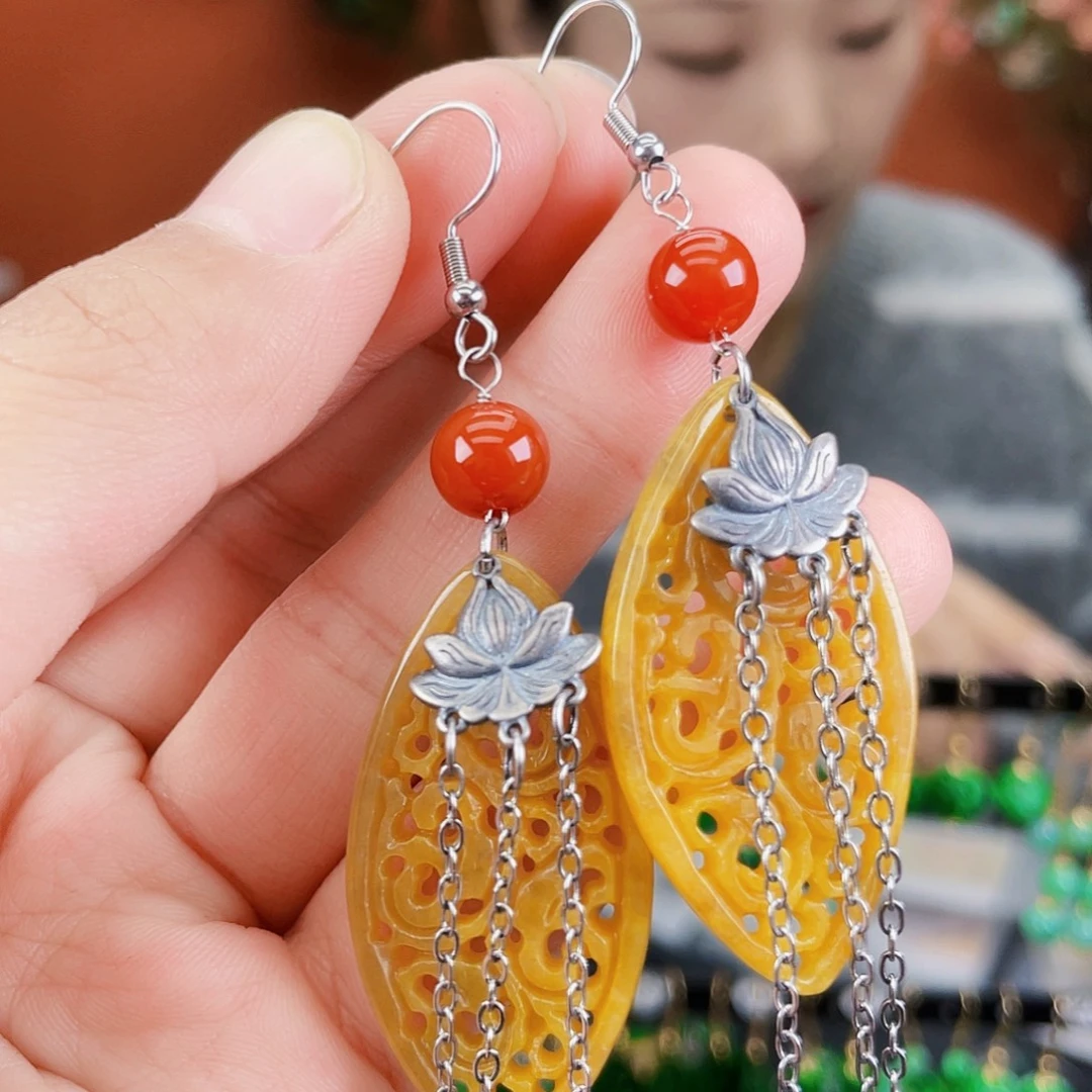 翡翠未镶嵌耳饰饰品