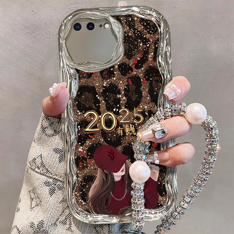 适用于【苹果】7Plus/8Plus高级感豹纹有钱有你新年女款手机壳