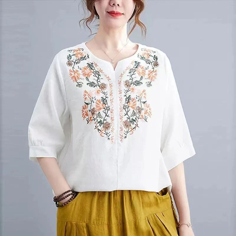 【当天发+退换包邮】夏装2025新款棉麻显瘦衬衫气质设计感女装436