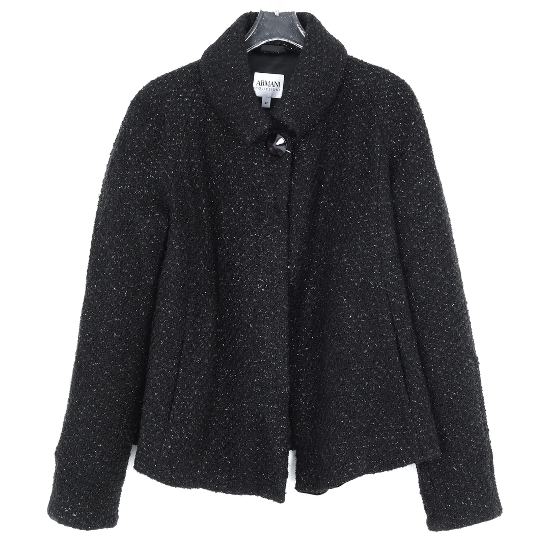 ARMANI COLLEZIONI阿玛尼 女士短款翻领粗花呢外套MMG52TMM168