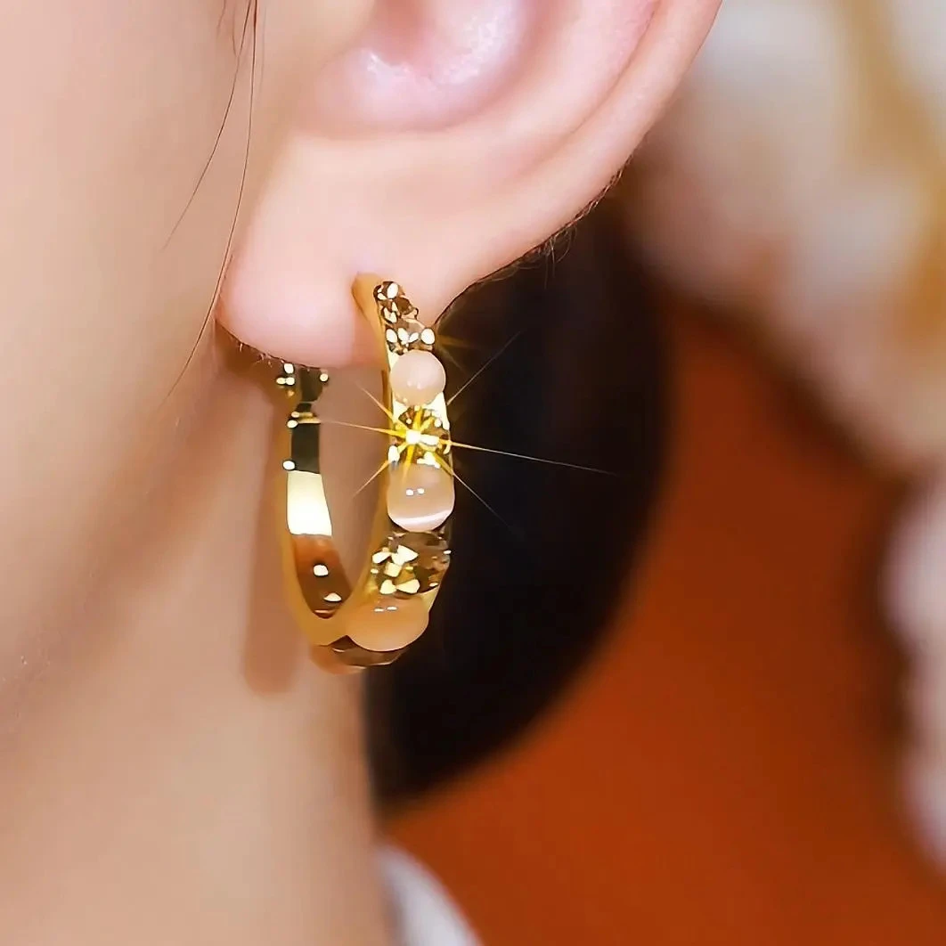 合金耳饰 合金锆石耳饰 合金圈圈 合成锆石钉钉 【3公分】气质