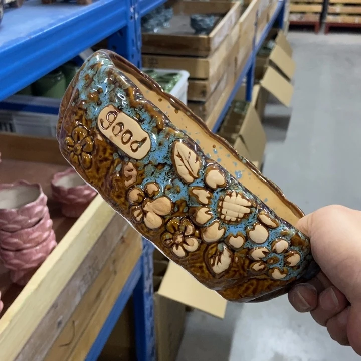 陶瓷花盆单场满9.9发20*12*7