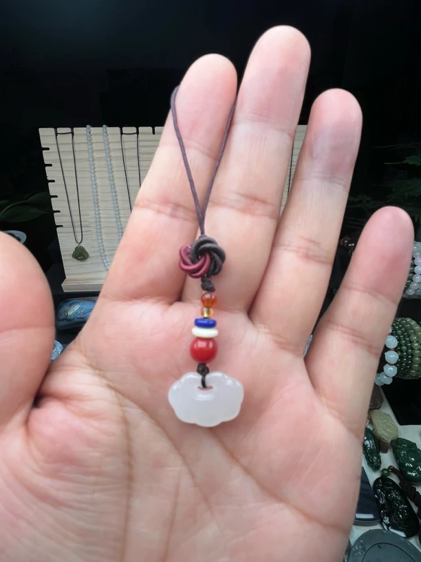 天然和田玉冰底祥云如意手机挂包包挂