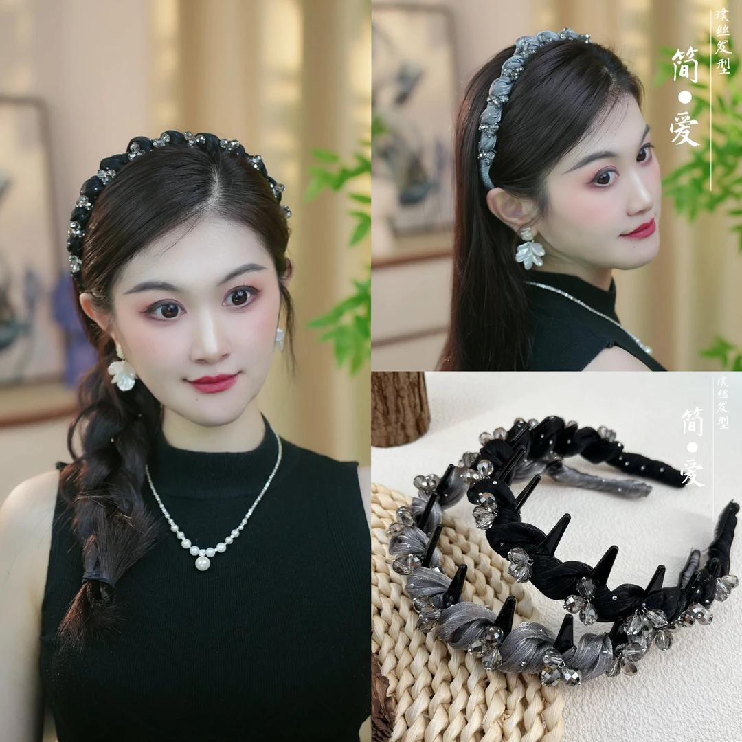 高级感薄纱缠绕百搭氛围感轻奢风优雅气质发箍发卡发饰