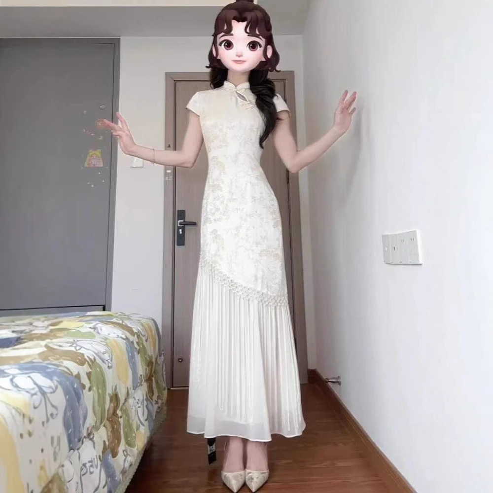 新中式日常旗袍改良年轻款民国大小姐气质设计感国风连衣裙夏季女