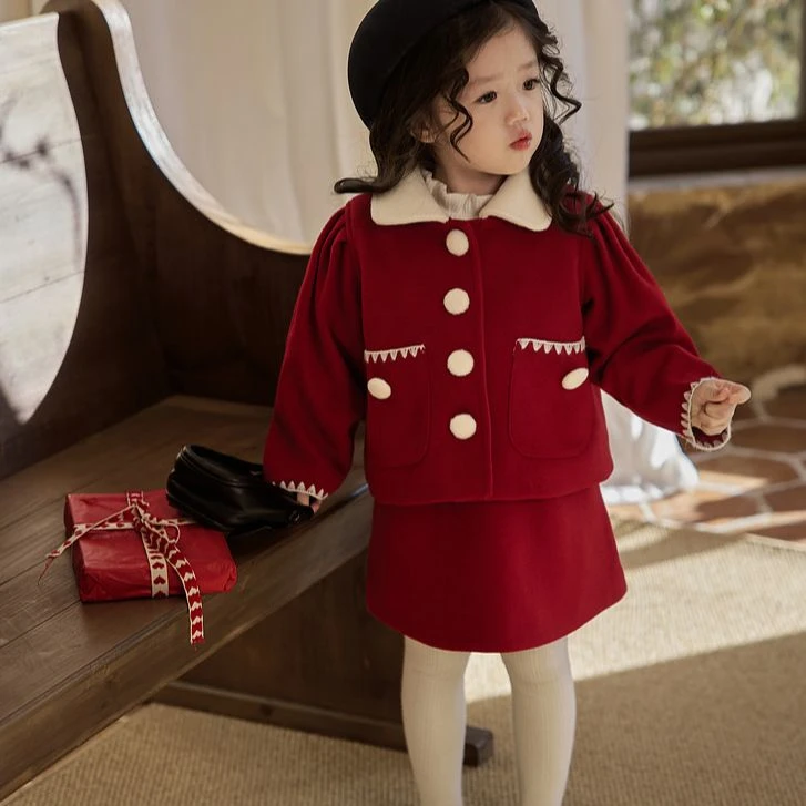小O宝Okids童装 新年红福气红 迎春共盼新岁外套 YPD324244