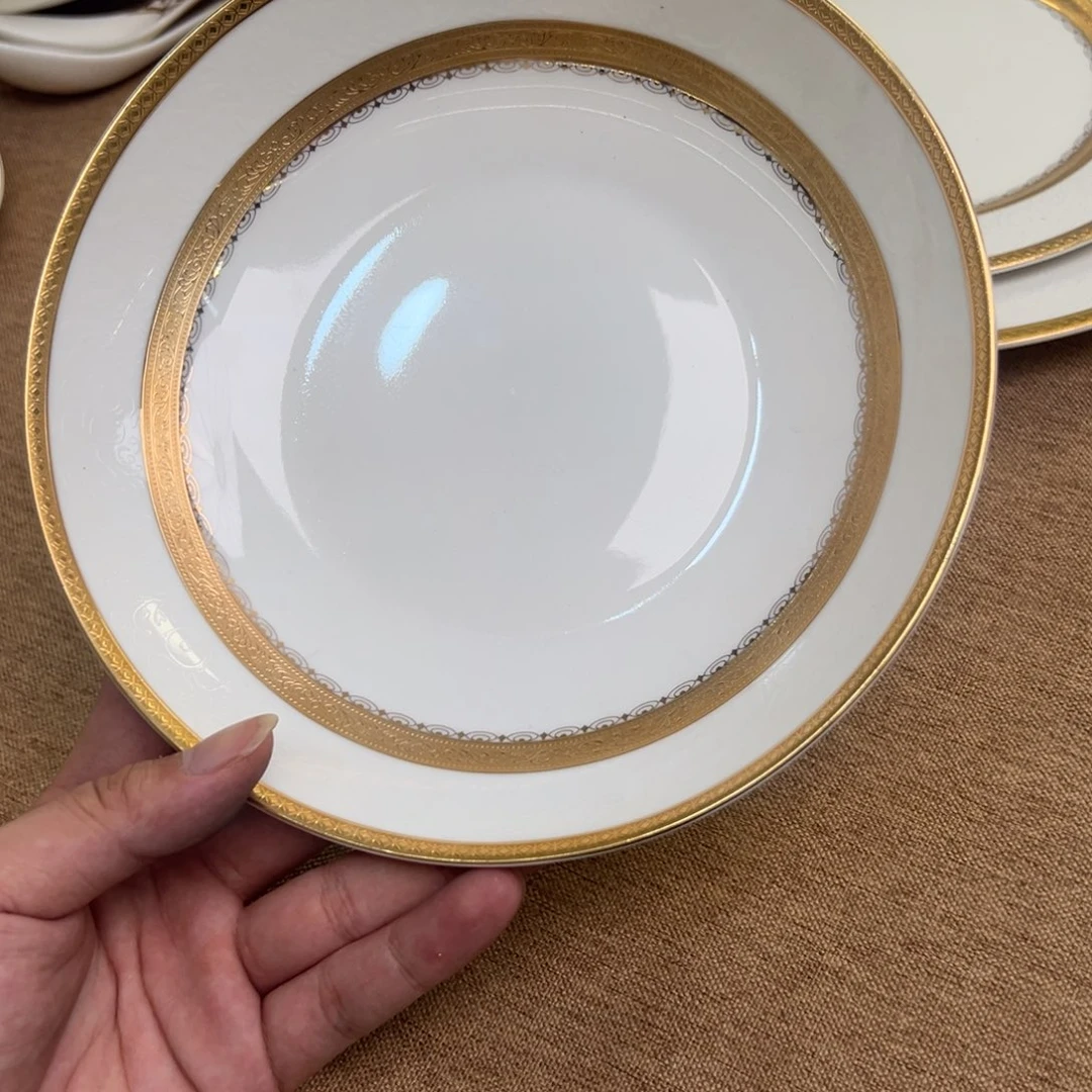 瓷片8寸深菜盘两个一单