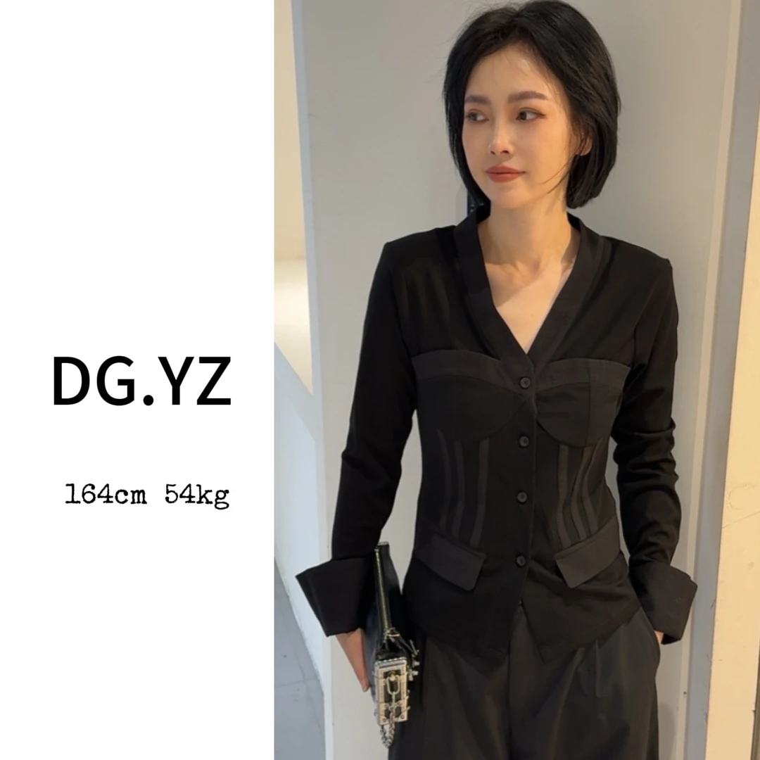 【樱子家】2920F新款小众常规款V领衬衫设计感气质修身上8