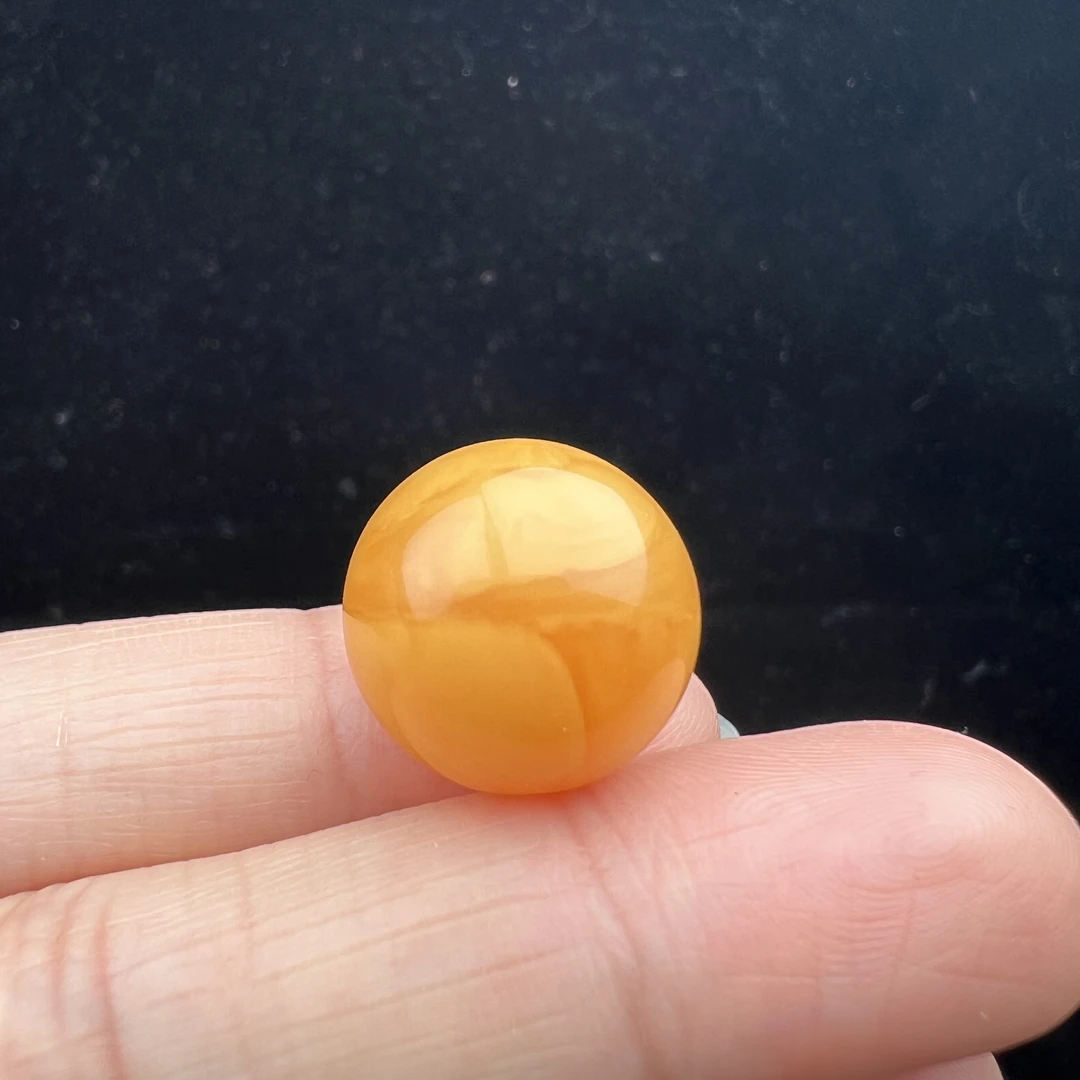 M2069天然蜜蜡 鸡油红单珠 16.2MM 2.28克支持复检假一罚四