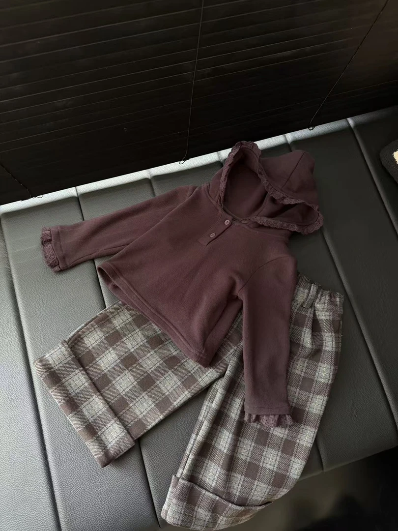 儿童休闲套装女春秋卫衣连帽时尚秋季女孩潮流童装LF80189