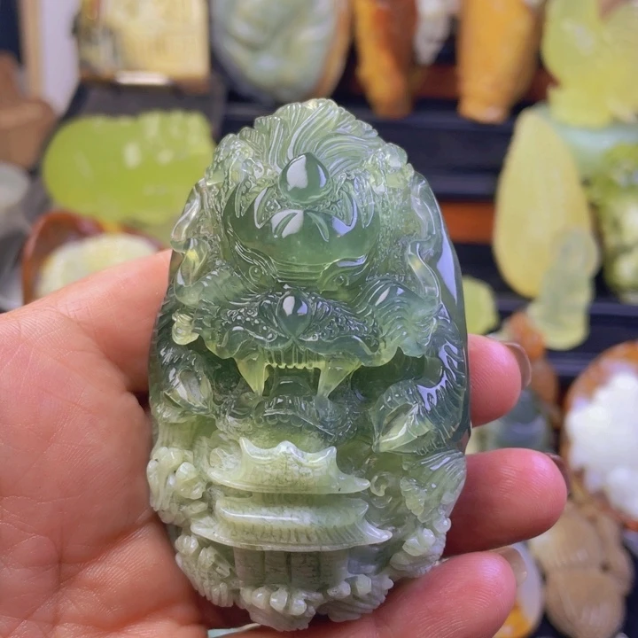 未镶嵌蛇纹石玉手把件