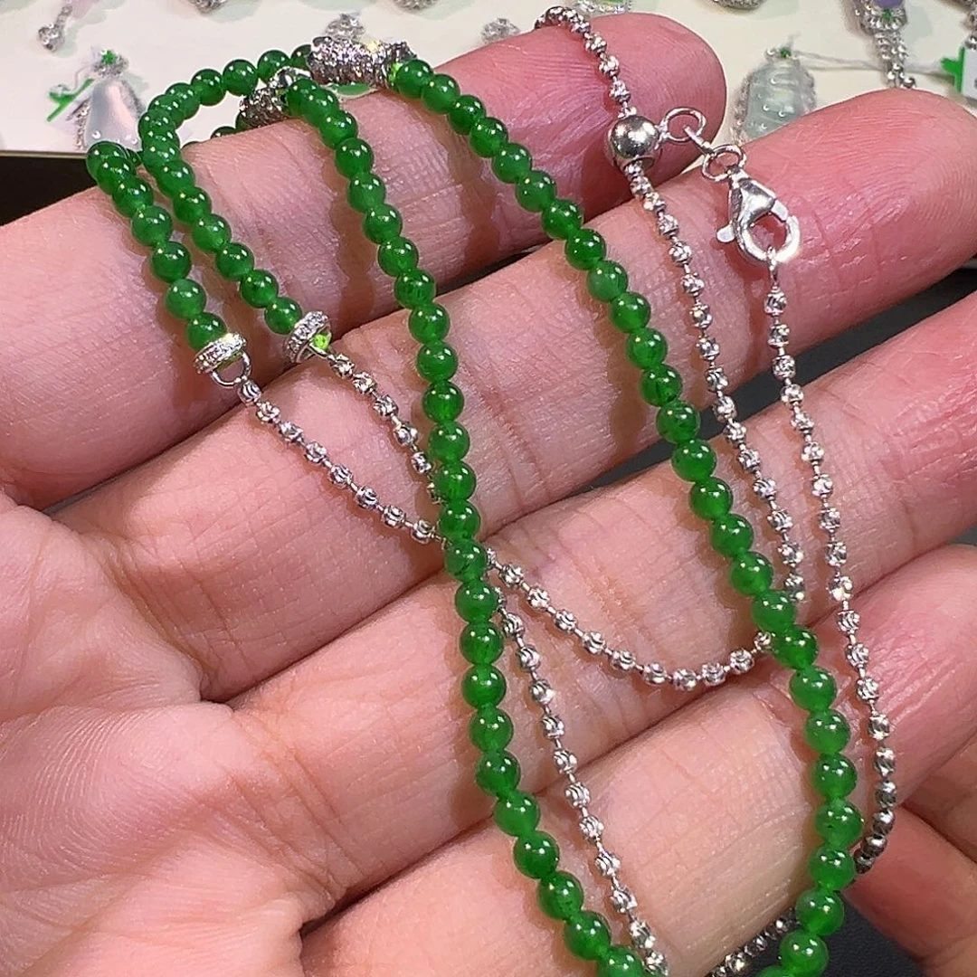 翡翠颈饰18K金镶嵌翡翠