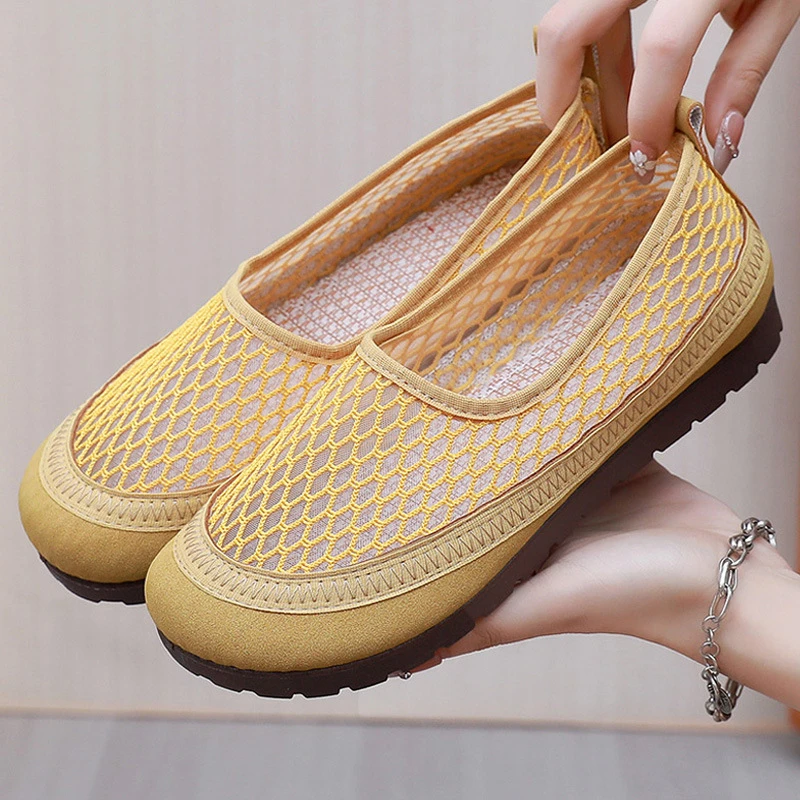 春夏新款复古森系高贵真皮拼色凉鞋软底休闲镂空女鞋女款老人奶奶