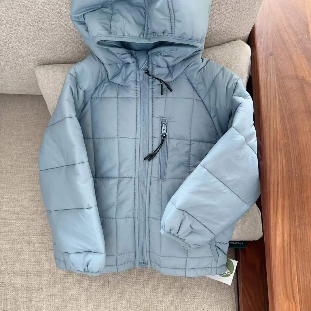 JMJQ上新深秋冬季中小童中长款绗棉方块面包服保暖连帽外套25872