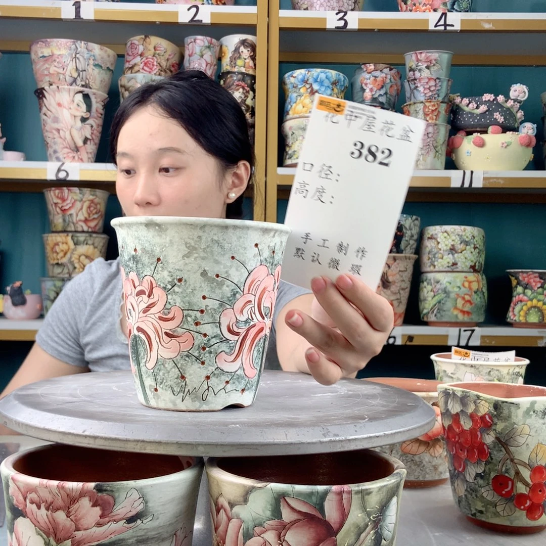 小***吖景德镇手工花盆382