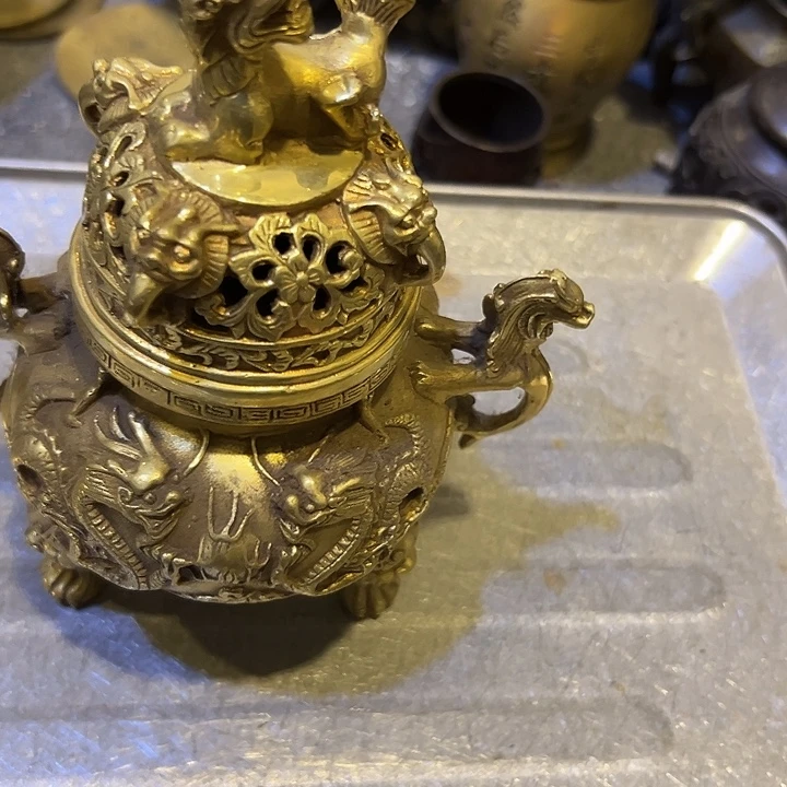 初***。黄铜摆件，文房工艺品摆件