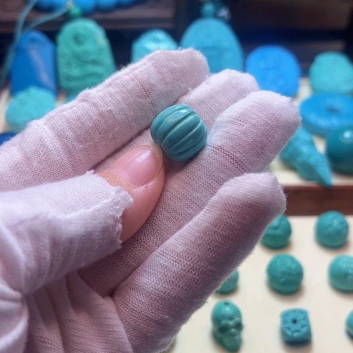 石材绿色雕刻直径卡14+