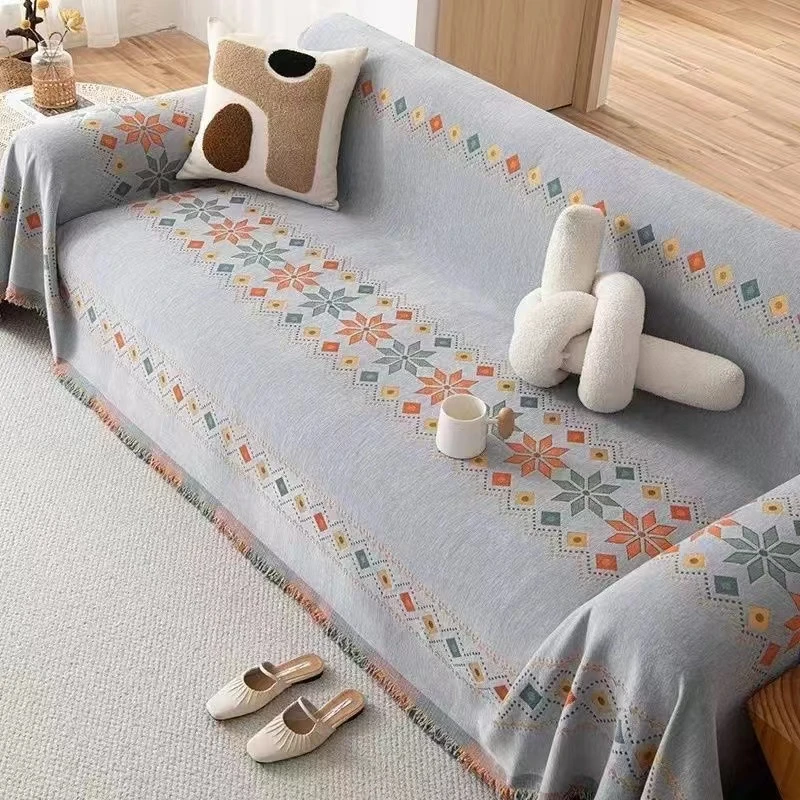 【波西米亚】全盖雪尼尔防滑耐磨四季通用沙发盖巾防尘简四季款