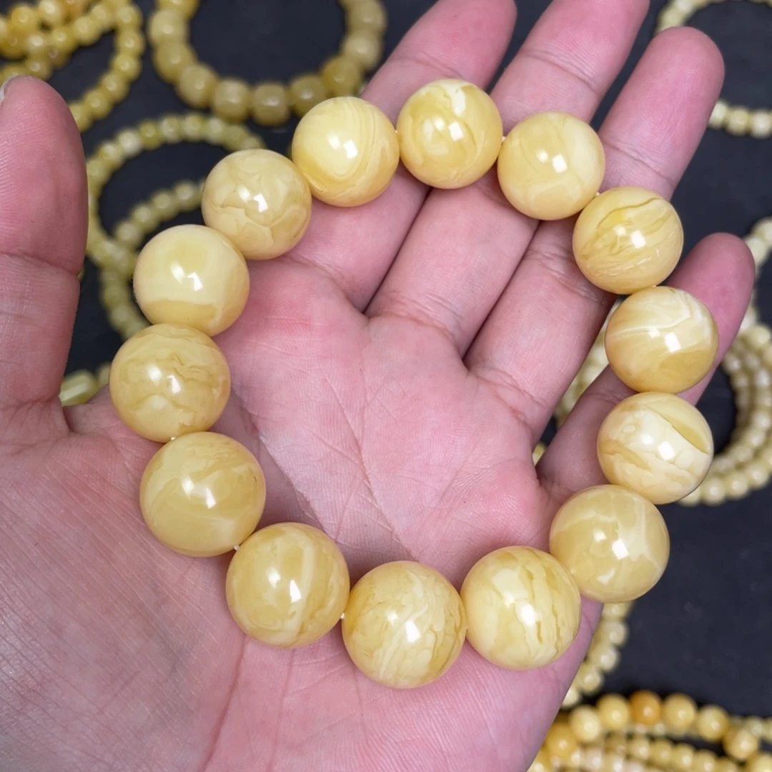 蜜蜡未镶嵌裸石蜜蜡手串17.2mm