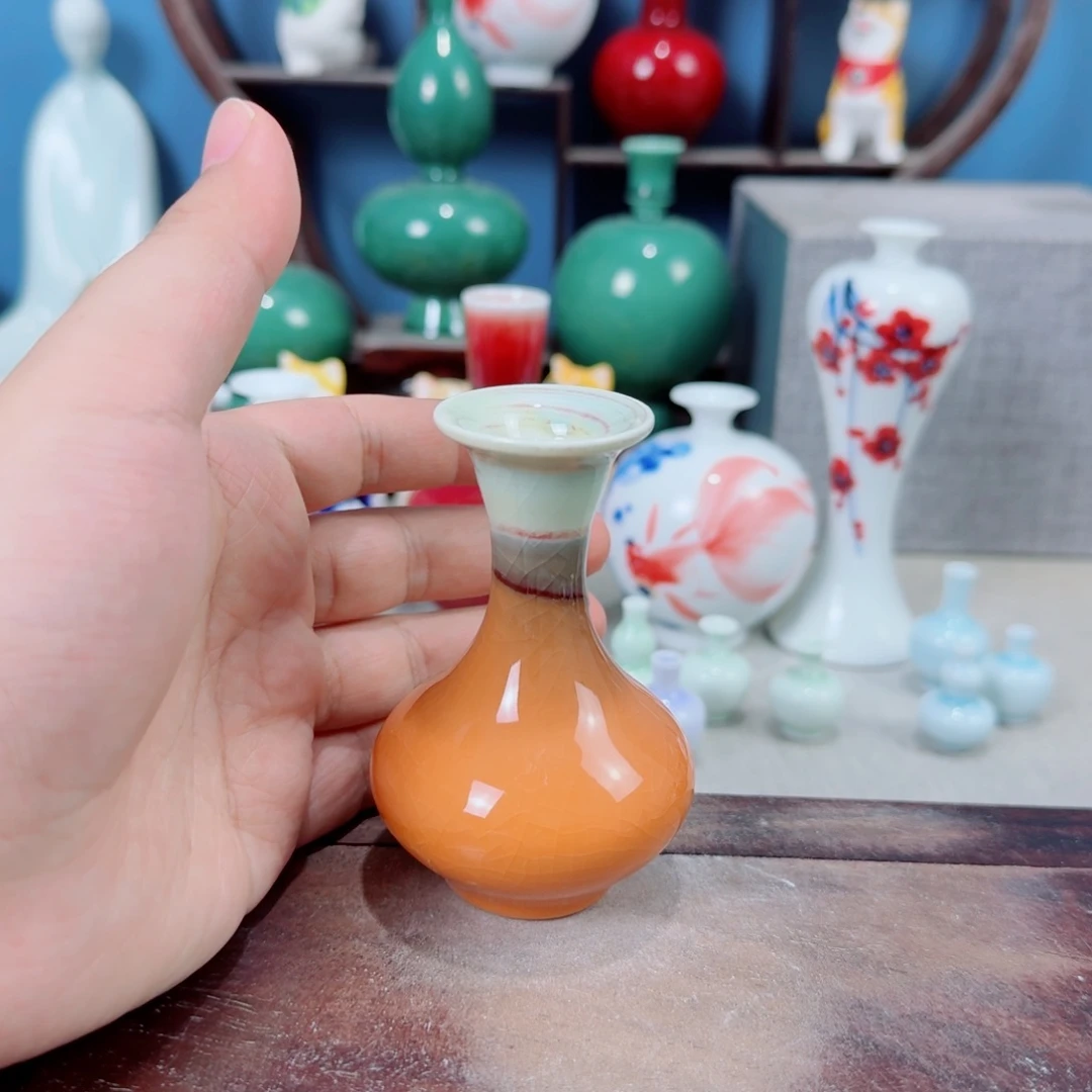 陶瓷手工小花器摆件