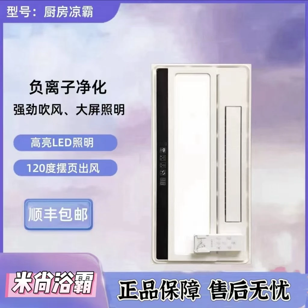 室内照明吹风负离子净化三合一嵌入式多功能集成吊顶凉霸环保防潮
