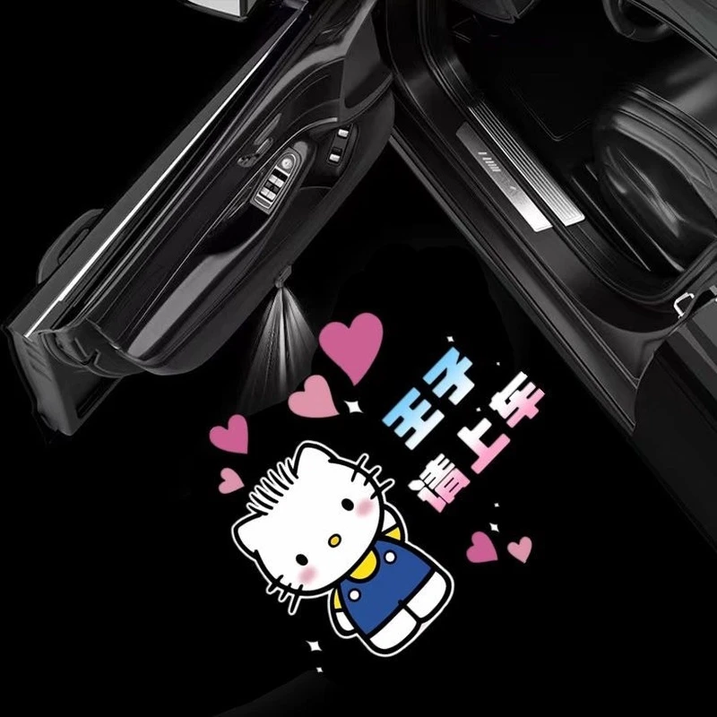 公主请上车迎宾灯开门车门照地灯汽车载氛围装饰免接线感应投影灯