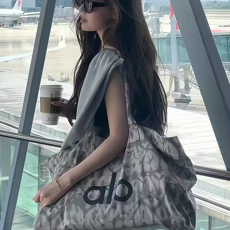 欧阳娜娜同款手提瑜伽包大容量购物袋托特单肩包帆布包健身行李包