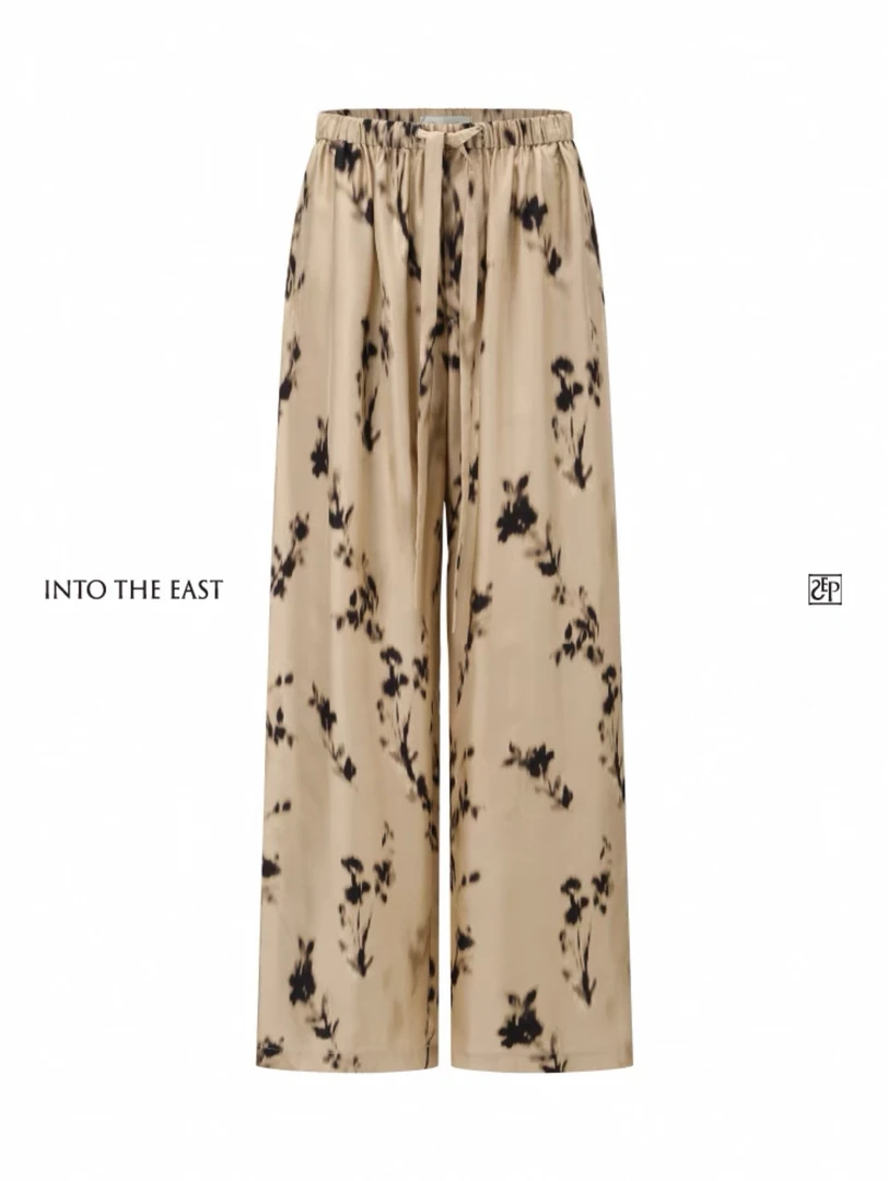 Into The East真丝花影长裤