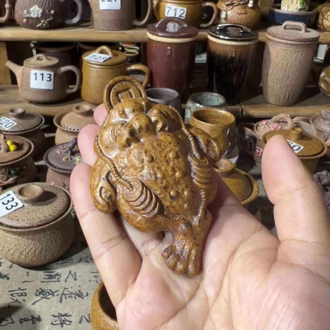 缸金蟾 原谷烧高温粗瓷