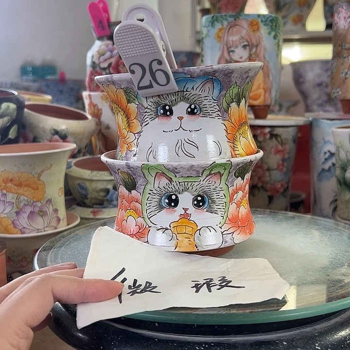 满38包邮 景德镇幸运花盆