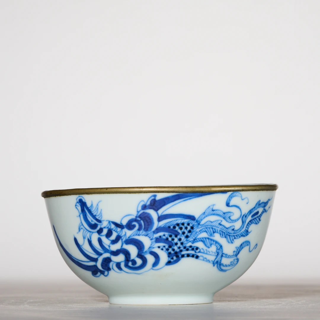5461清晚期·青花凤纹碗【古董拍卖】