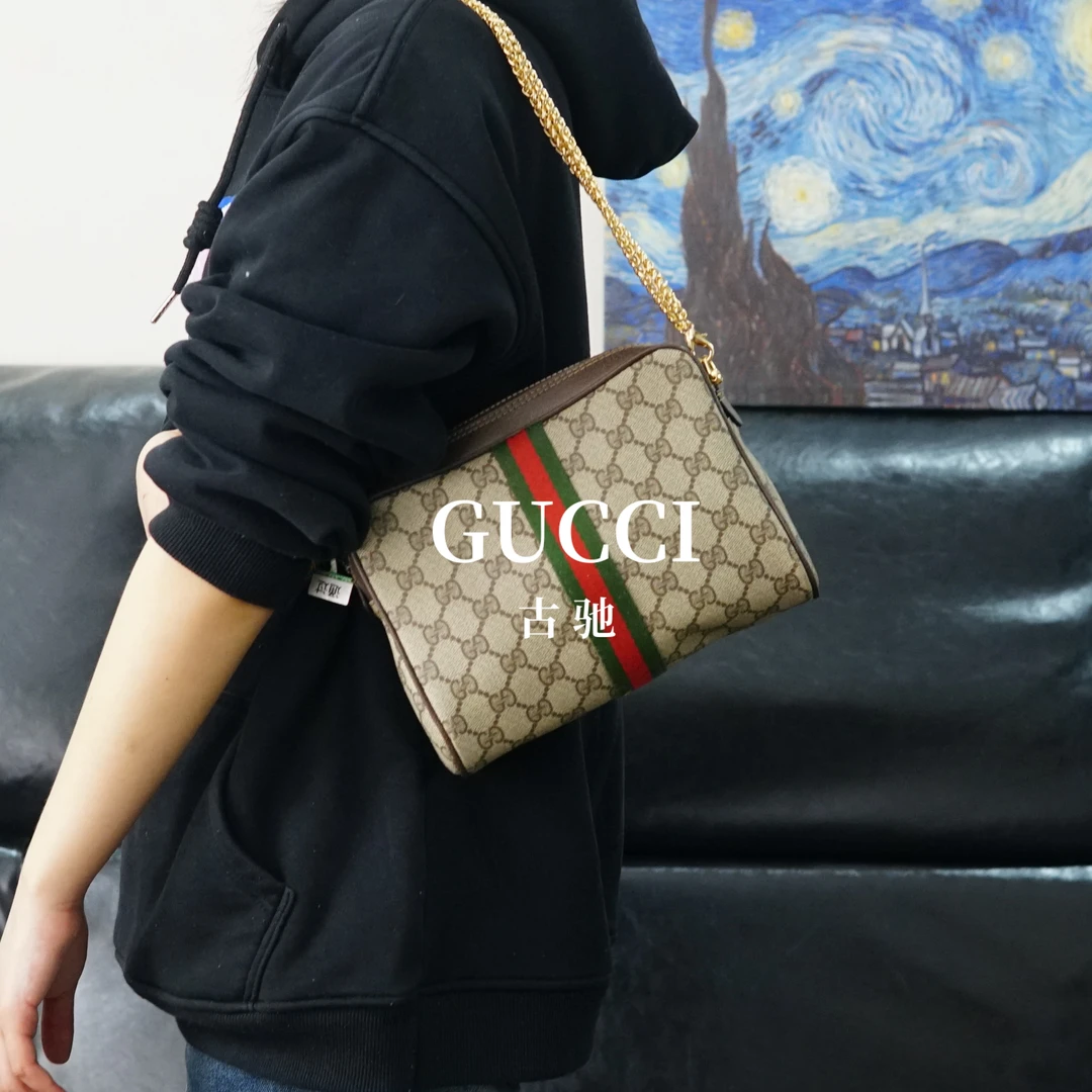 95新 GUCCI/古驰 老花链条包/JJ12704761/4761